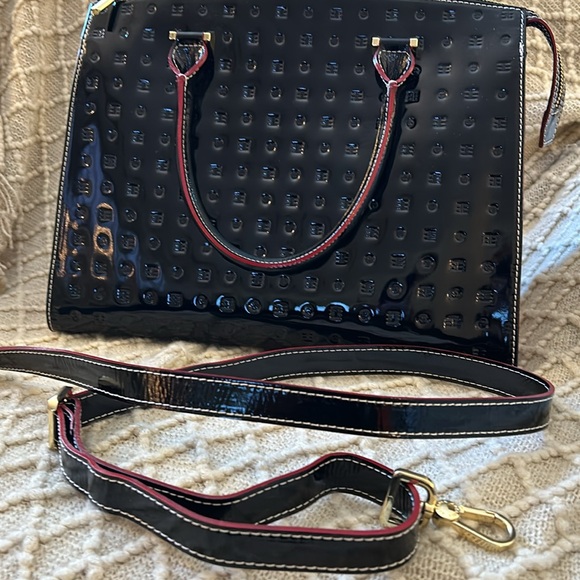 Arcadia Italian black patent leather bag with snakeskin sides - Picture 2 of 10